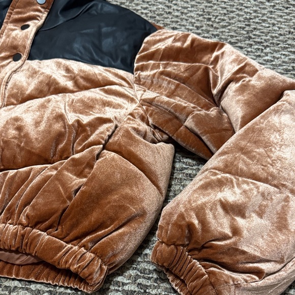 Celebrity Pink rust Brown and Black Puffer Jacket - Picture 4 of 9